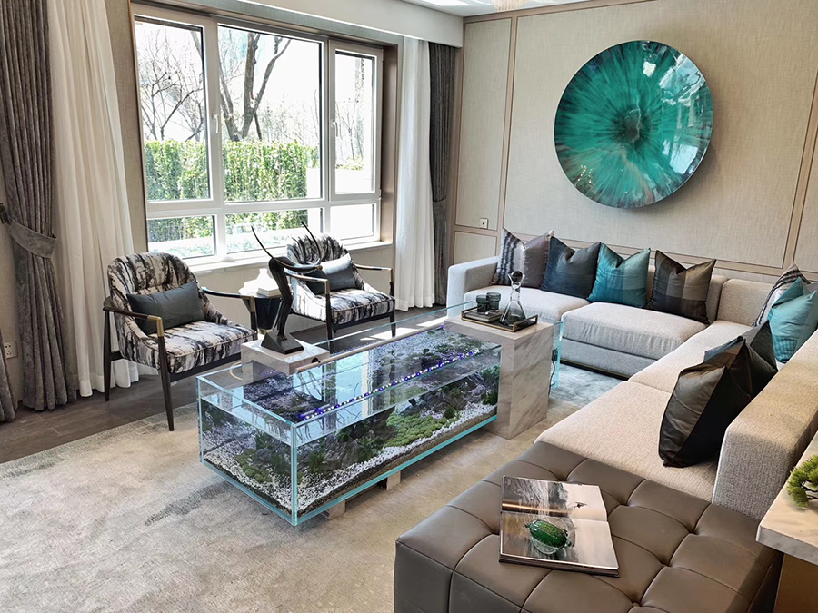 客廳茶幾魚缸定制項目
